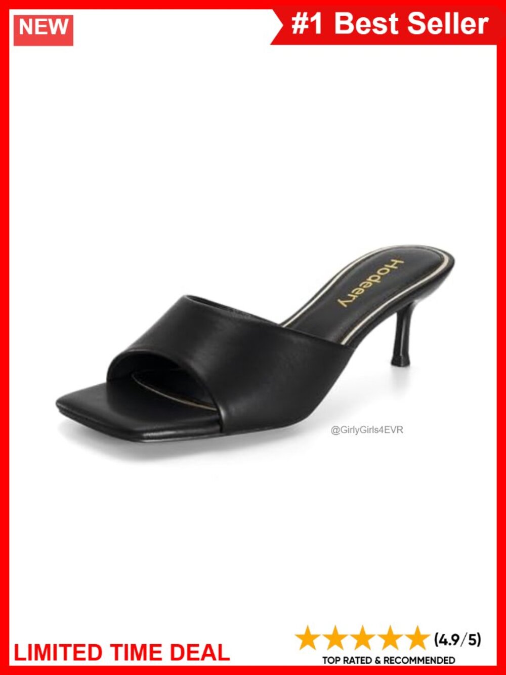 Faux Leather Kitten Heel Sandals Square Open Toe Ankle Strap Slip On Dressy